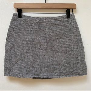 Reformation Linen Houndstooth Print Mini Skirt